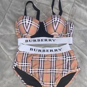 Two piece Burberry bathing suit set
